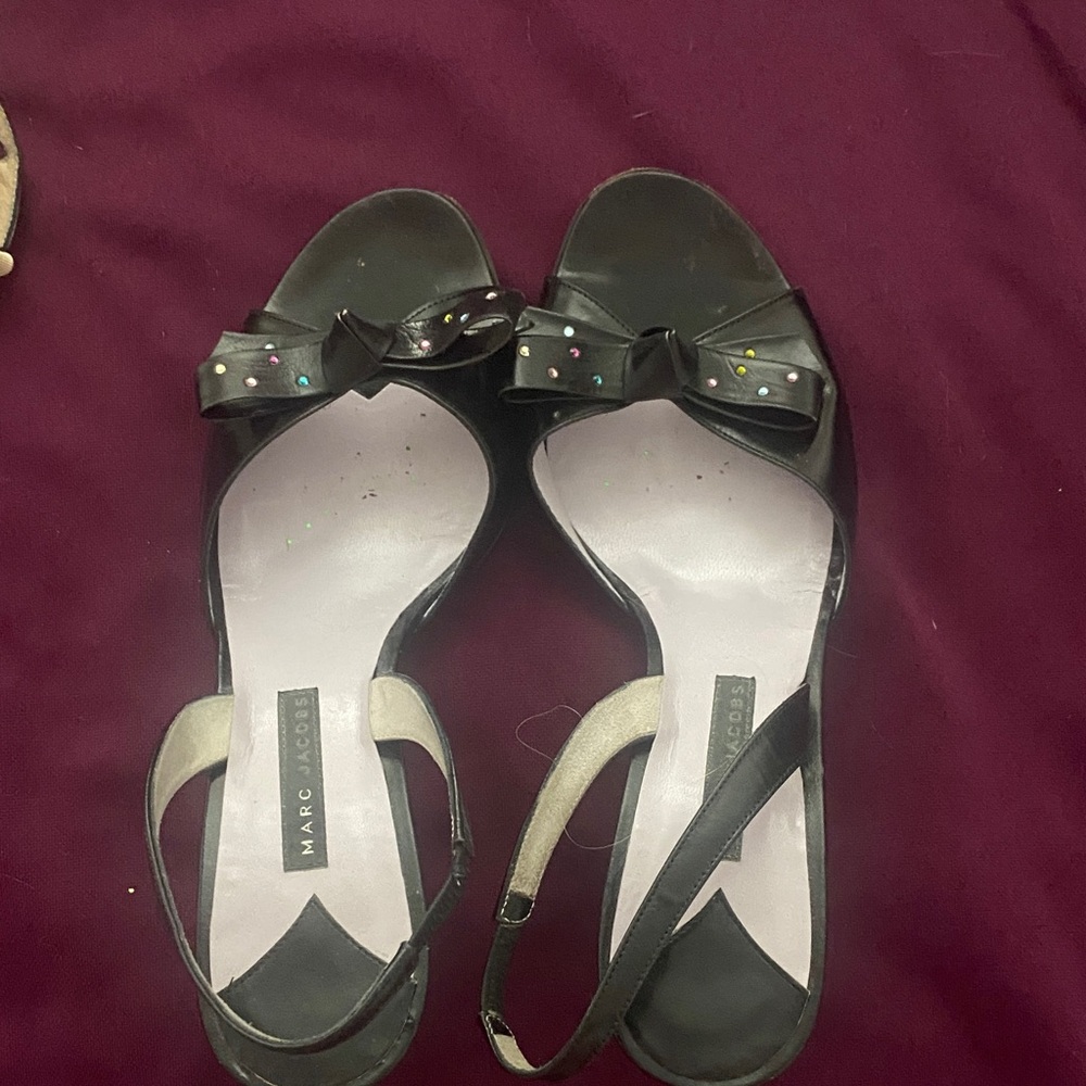 Marc Jacobs Black Heels with Bow Accent